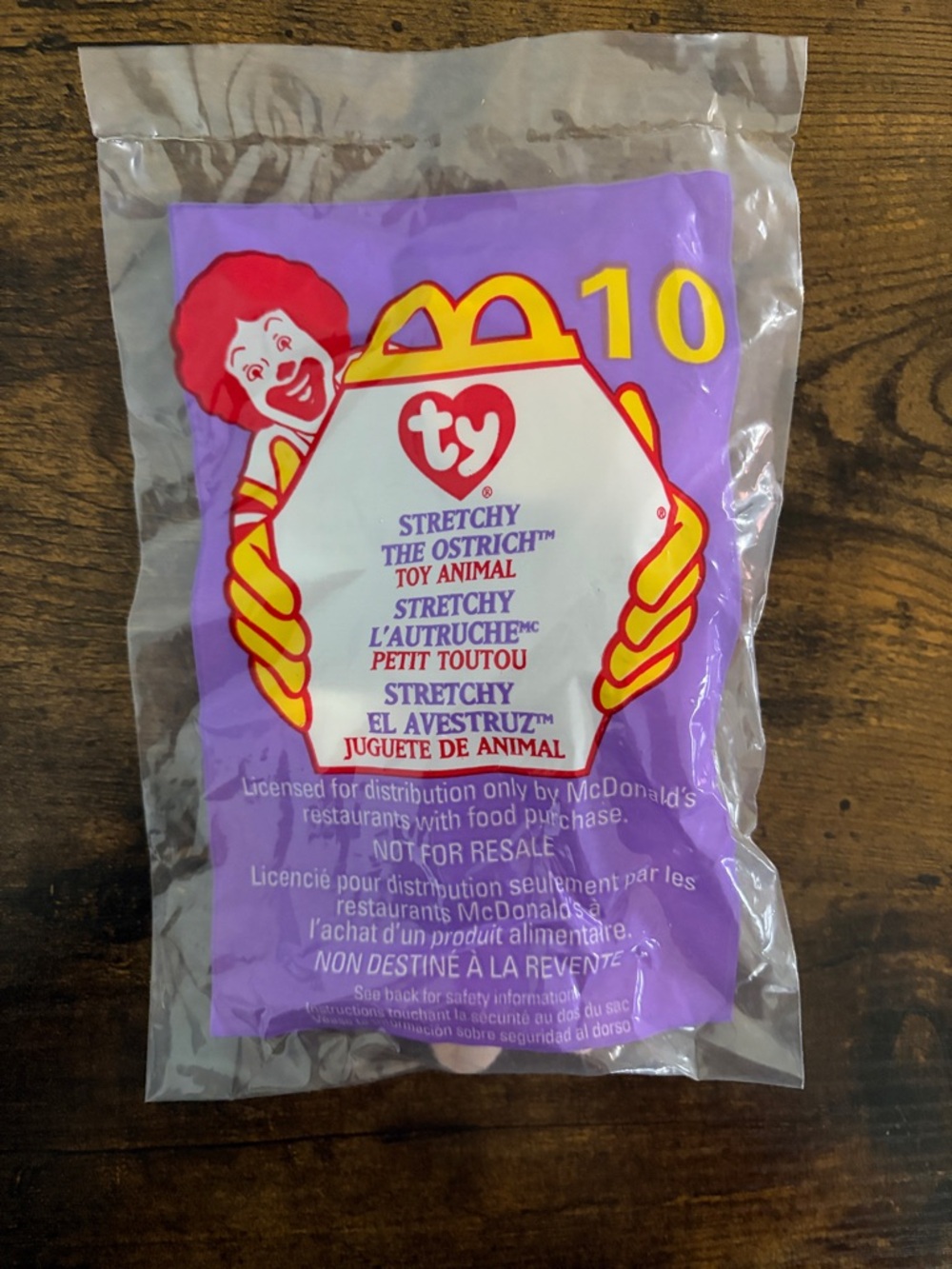 Vintage 1999 McDonald's Ty Stretchy The Ostrich Plush #10‎ in package